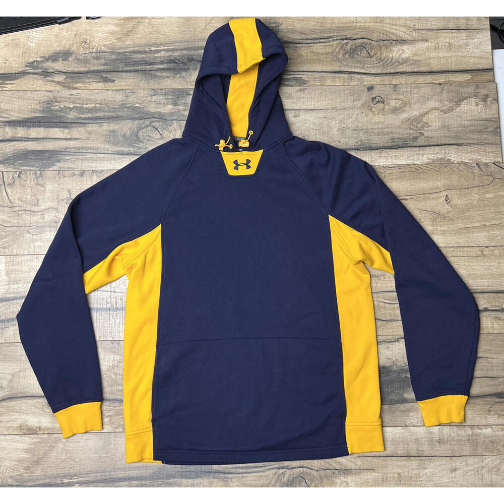 Vtg Under Armour Sideline Coldgear Hoodie Michigan Wolverines Colors Mens XL .